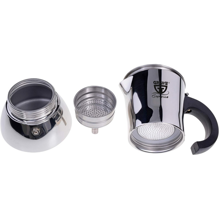 Еспресо-кавоварка 500 мл на 10 чашок, нержавіюча сталь GRÄWE