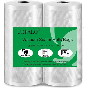 Рулон вакуумних плівок 20 x 1500 см, 2 рулона UKPALO