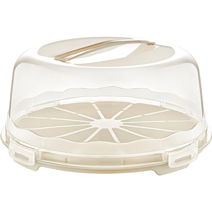 Коробка для транспортировки торта с крышкой, капюшоном и ручкой. Коробка для хранения, контейнер для торта, тарелка для торта, контейнер для торта, коробка для торта, тарелка для торта, начинка для торта, колокольчик для торта - (крем, круглый)