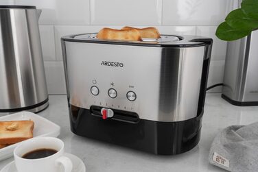 ARDESTO Тостер Steel Collection T-K210 1000 Вт, металл+пластик, серебристо-черный