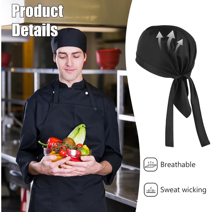 Головний убір шеф-кухаря 4 шт чорний Hariendny