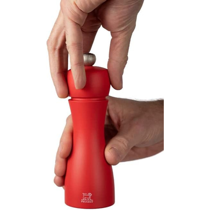 Млин для перцю Соляний млин Вода Таїті 15 см Перець і кам'яна сіль - Класичне регулювання помелу - Виготовлено з деревини, сертифікованої PEFC - Французьке ноу-хау - Moss & Mint Green (цегляно-червоний і полум'я)