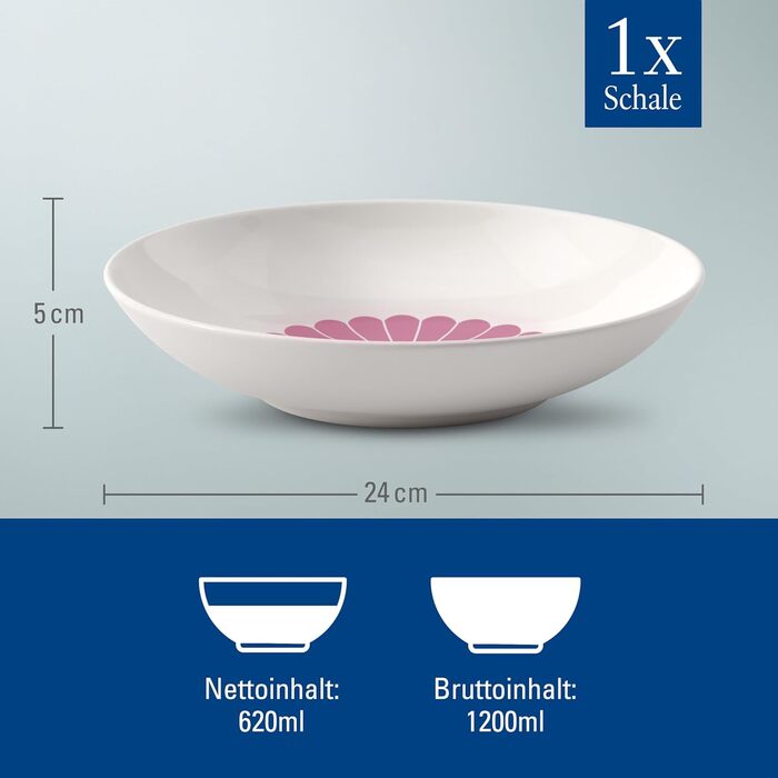 Миска для пасти 620 мл рожевий Fleur Villeroy & Boch