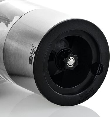 Набір електричних млинів для солі та перцю AdHoc з 2 чорно-білих тропіків з керамічною кавомолкою, регульованою дрібною та грубою, включаючи сіль і перець (нержавіюча сталь)