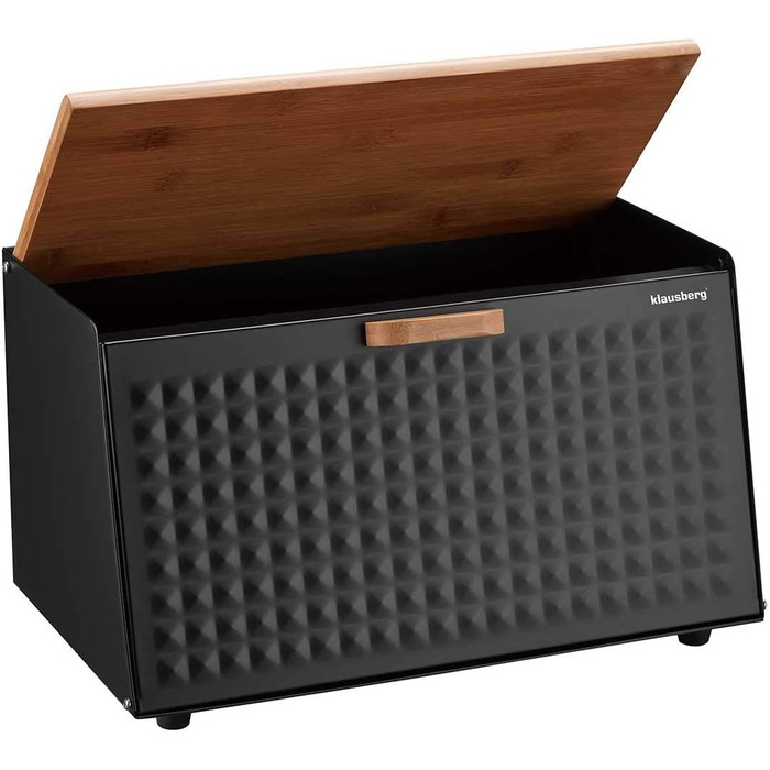 Хлібниця дерев'яна з нержавіючої сталі чорний 35,5 х 21,5 х 20 см Klausberg