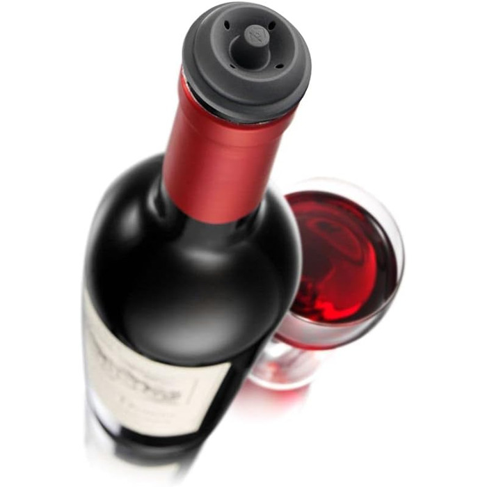 Пробки вакуумні для пляшок з вином, набір 10 предметів, сірі Vacu Vin