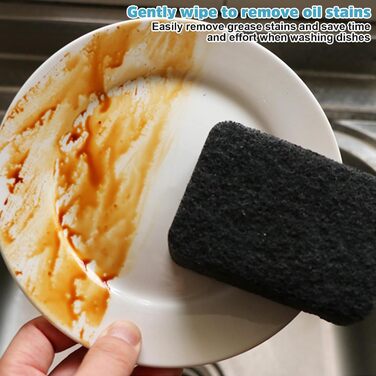 Набір губок для миття посуду 3 шт. 6,9 х 9,8 см чорний Okaywork