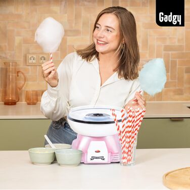 Машина для цукрової вати Gadgy для дому - Машина для цукрової вати для цукру або цукерок - Машина для цукрової вати - Цукрова вата для дитячих свят, днів народження та вечірок - (Рожева)