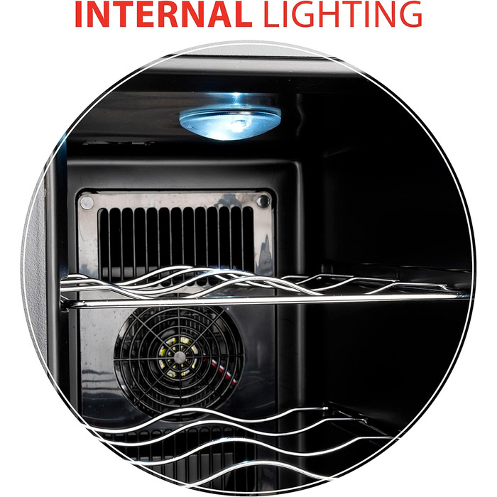 Винний холодильник до 18 пляшок чорний alpina