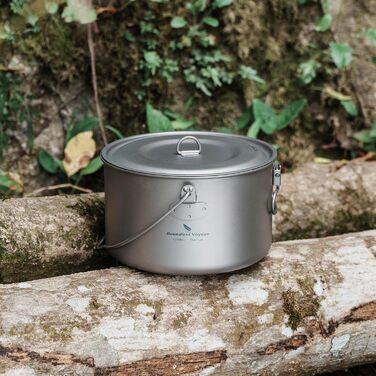 Безмежна подорож на відкритому повітрі 750 мл 800 мл 1100 мл 1300 мл Титановий горщик з кришкою Складна ручка для застави Кемпінг Піші прогулянки Пікнік Ультралегкий портативний пляшка для води Чашка Кухоль Набір свиней (банка 1950 мл)