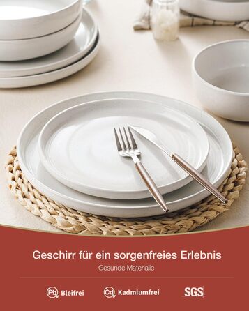 Набір посуду Richmount Nebula для 6 осіб, набір тарілок та мисок із 18 предметів, набір посуду з крапчастої кераміки, можна використовувати в мікрохвильовій печі та посудомийній машині, сервірування Nebula для 6 осіб (білий, сервірування Milkyway для 6 ос