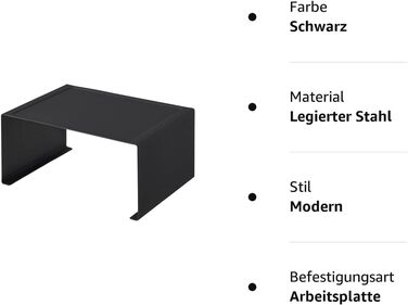 Штабелируемая кухонная полка, сталь, минималистичный дизайн (черный), 3791 TOWER