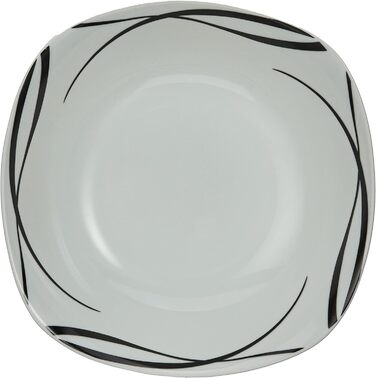 Набор тарелок из фарфора на 6 персон из 12 предметов, классический сервиз, неподвластный времени, элегантный, черно-белый (набор мисок из 2 шт.), 920673 series Oslo