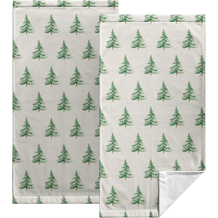 Різдвяні кухонні рушники Kwlegh, рушник для рук, рушник для пальців у формі різдвяної ялинки з цукерками та сніжинками, набір з 2 шт. , милий чоловічий банный рушник, високопоглинаючі рушники, 36 x (зелена ялинка)