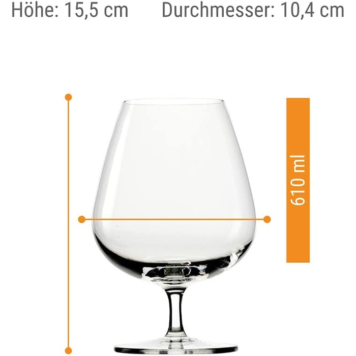 Коктейльні чаші Stlzle Lausitz Grandezza 240 мл / Набір з 6 келихів для мартіні/Келихи для аперитиву/Cosmopolitan Келихи для посудомийної машини безпечні та ударостійкі (коньячні келихи)