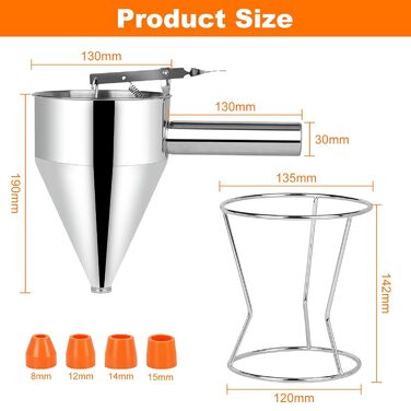 Диспенсер для тіста/млинців з кришкою 1,2 л POFIBO