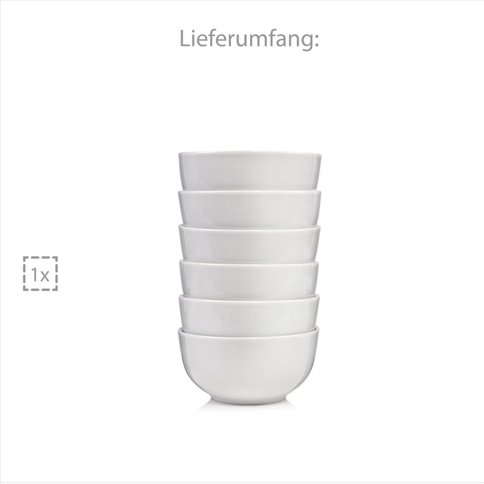 Столовий сервіз, білий, порцеляна, піала 6 шт. Sänger New Port