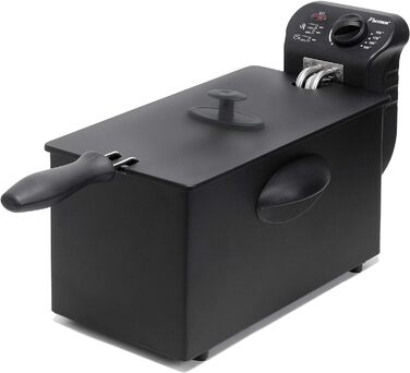 Масляна фритюрниця Bestron з технологією холодної зони, 3,5 літра, з регулятором температури, можна мити в посудомийній машині, 2000 Вт, колір (чорний, одинарний)