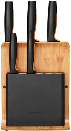 Набір ножів Fiskars Functional Form з бамбуковою підставкою 5 шт (1057552)