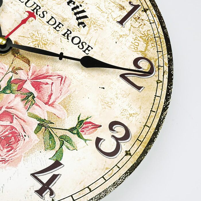 Безшумний настінний годинник Фіолетовий вінтажний, ретро дерев&39яний настінний годинник у стилі шеббі-шик Прикраса без цокання для вітальні, спальні, кухні, офісу 30 см (рожевий)