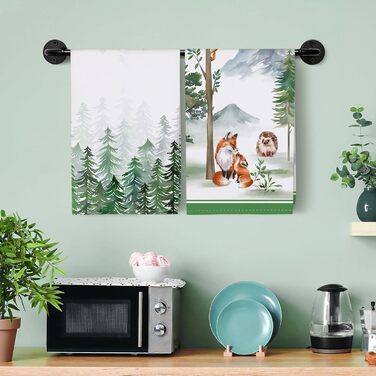 Кухонні рушники, бавовна, 4 упаковки, кухонні рушники, 100 бавовна. Осінній набір кухонних рушників. Універсальний високоякісний набір кухонних рушників для сушіння. Рушники на панелі 50 x 70 см (різдвяні тварини з джунглів)