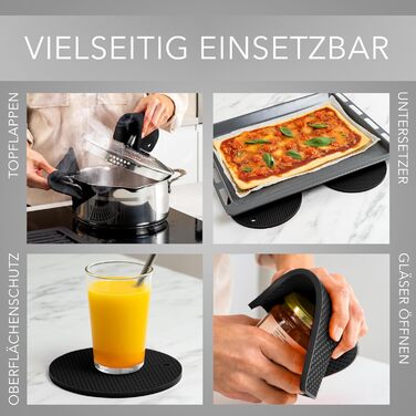 Силіконові підставки під гаряче 4 шт чорні AVANA