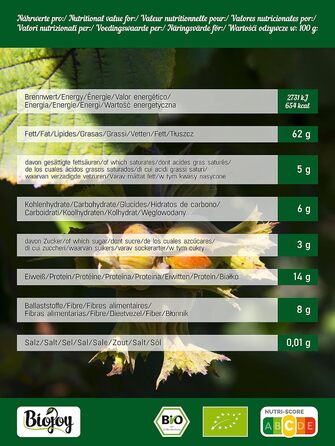 Лесные орехи-ядра фундука без добавок 500 г Biojoy