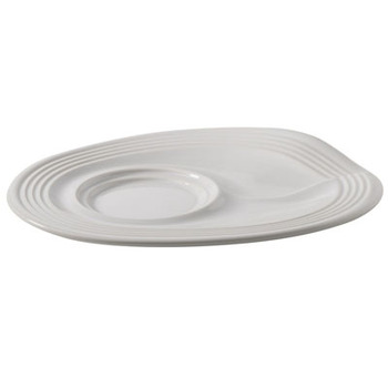 М'яте блюдце для капучино Revol, біле, 17,5 х 13,5 х 2,5 см