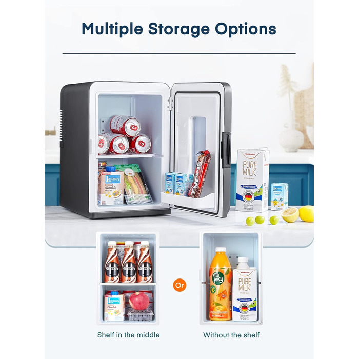 Міні-холодильник з функцією охолодження 15 л чорний FOHERE