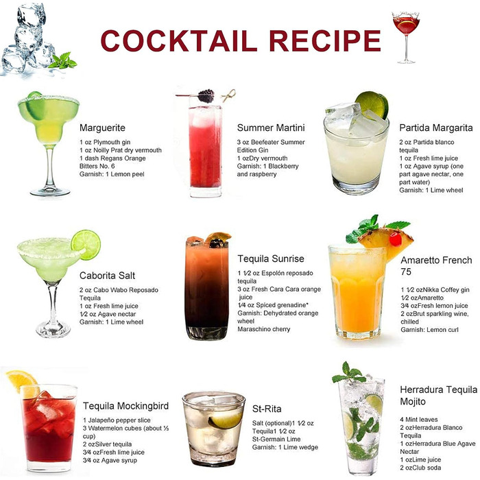 Коктейльний набір з 12 предметів з дерев'яною підставкою, мірною склянкою та барною ложкою AYAOQIANG