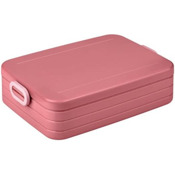 Ланч-бокс с коробкой Bento - На 4 бутерброда или 8 ломтиков хлеба - Ланч-бокс для небольших закусок и остатков еды - Ланч-бокс для взрослых - Коробка с отделениями - (Ярко-лиловый, Ланчбокс Двойная упаковка Большой / Миди)