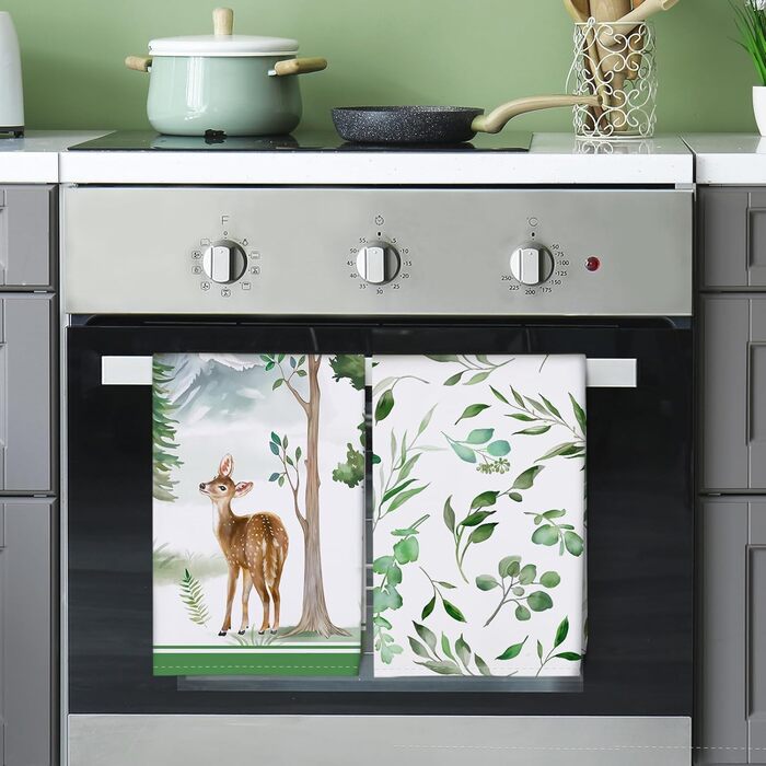 Кухонні рушники, бавовна, 4 упаковки, кухонні рушники, 100 бавовна. Осінній набір кухонних рушників. Універсальний високоякісний набір кухонних рушників для сушіння. Рушники на панелі 50 x 70 см (різдвяні тварини з джунглів)