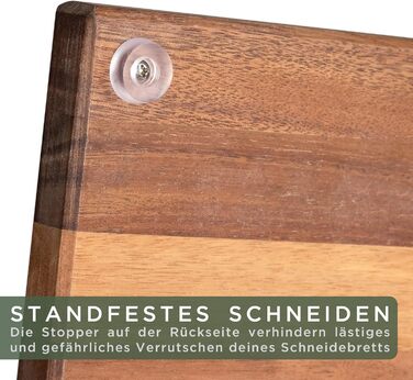 Набір з 3 обробних дощок із підставкою, дерево акації WALDWERK