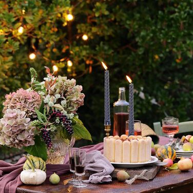 Набір з 4 конічних спіральних свічок 2 х 25,5 см, чорний Alederways