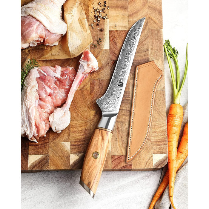 Ніж обвалочний 14,9 см, дамаська сталь XINZUO