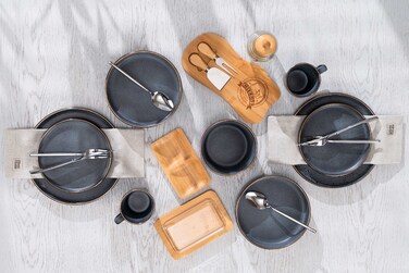 Тарілка супова Ardesto Fasano, 850мл, 20см, кераміка, сірий темний