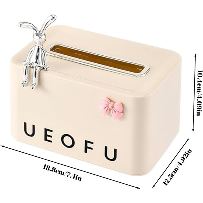 Диспенсер для серветок 18,8 x 12,5 x 10,4, бежевий Qurygin