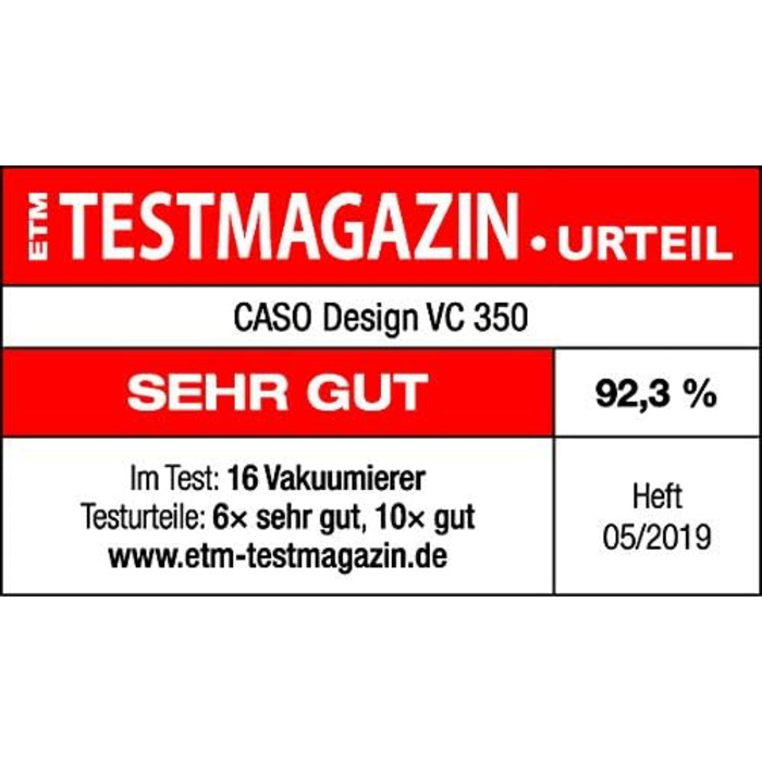 Вакуумний пакувальник CASO VC300 - вакуумний пакувальник, їжа в 8 разів довша свіжа, подвійний зварний шов, регульована міцність вакууму, в т.ч. коробка з фольги, різак, 2 професійні рулони фольги, шланг для вакуумного контейнера (одинарний, з нержавіючої