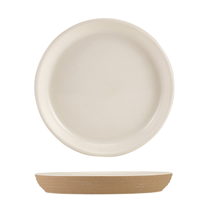 Тарілка 18*h 2.3 см см, Kava White Stoneware Ribbed, GenWare