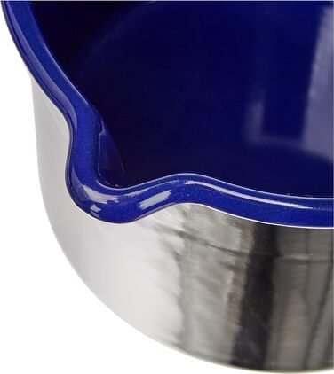 Горщик для дзьоба чорно-синій 16, CLASSIC - HOTEL PROFI ЧОРНИЙ/СИНІЙ, діаметр 16 см, висота 13,0 см, ємність 2,0 л, емаль, глечик, каструля для молока з носиком, індукційна, 0054-025