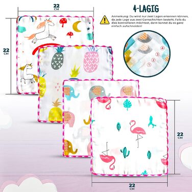 Рушники для дітей з бавовни 18 шт. рожевий Omilion