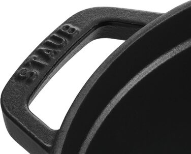 Чавунна жаровня/кокотниця STAUB, кругла, 8,35 л, функція Ароматичний дощ для оптимального зволоження, для всіх типів варильних поверхонь, включаючи індукційні та духові шафи, (чорна, 16 см)