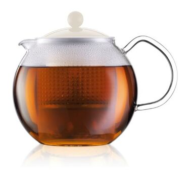 Чайник для заварювання з пластиковою кришкою білої, 1 л, Assam Bodum