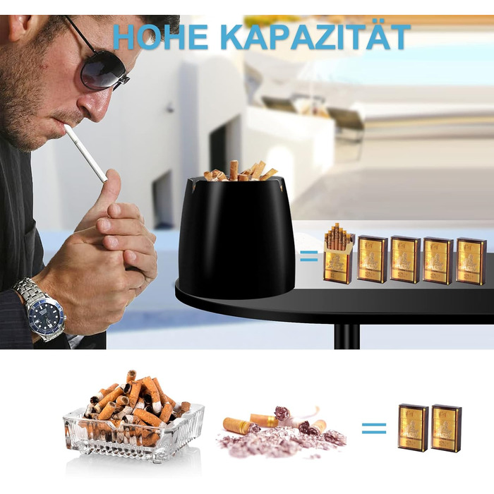 Попільничка з кришкою чорний MOKHT