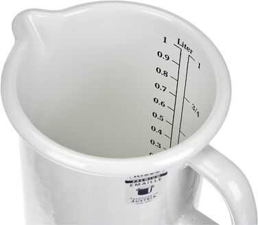 Розмір кухні 1 л, класична-біла, діаметр 10 см, висота 14,8 см, ємність 1 літр, емаль, біла, індукційна, 0338-033