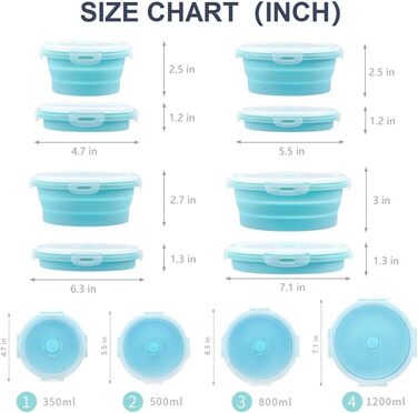 Складані кемпінгові миски 4 шт Basiter