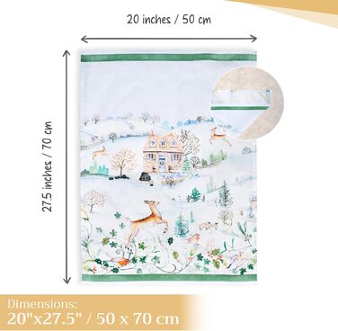 Набір з 3 багатоцільових кухонних рушників Maison d&39 Hermine Rural Christmas, 100 бавовна Барні рушники День подяки/Різдво (50 см x 70 см) (27 - Snowy World)