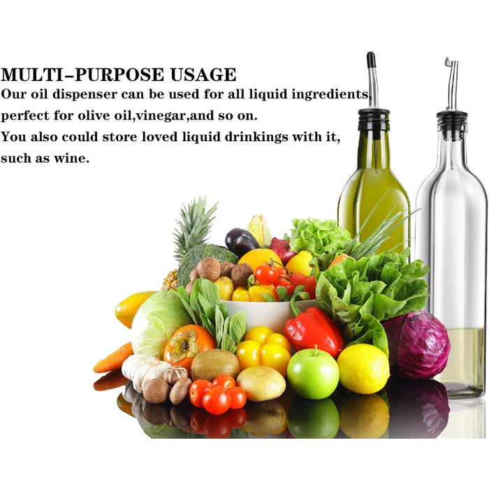 Дозатор для олії та оцту 250 мл, набір 2 предмети, прозорий PANENDIANO
