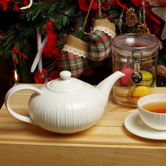Чайник для заварювання Fissman ELEGANCE WHITE 1000 мл (9351)