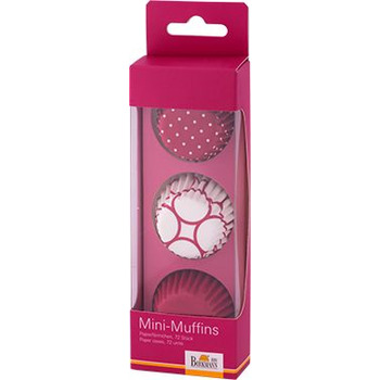 Набір форм для випічки міні-маффинов, 72 шт, 4,5 см, малиновий / білий, Colour Splash RBV Birkmann